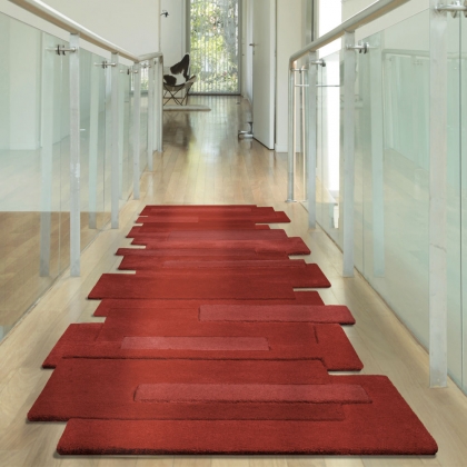 Tapis de couloir Pebbles rouge par Angelo