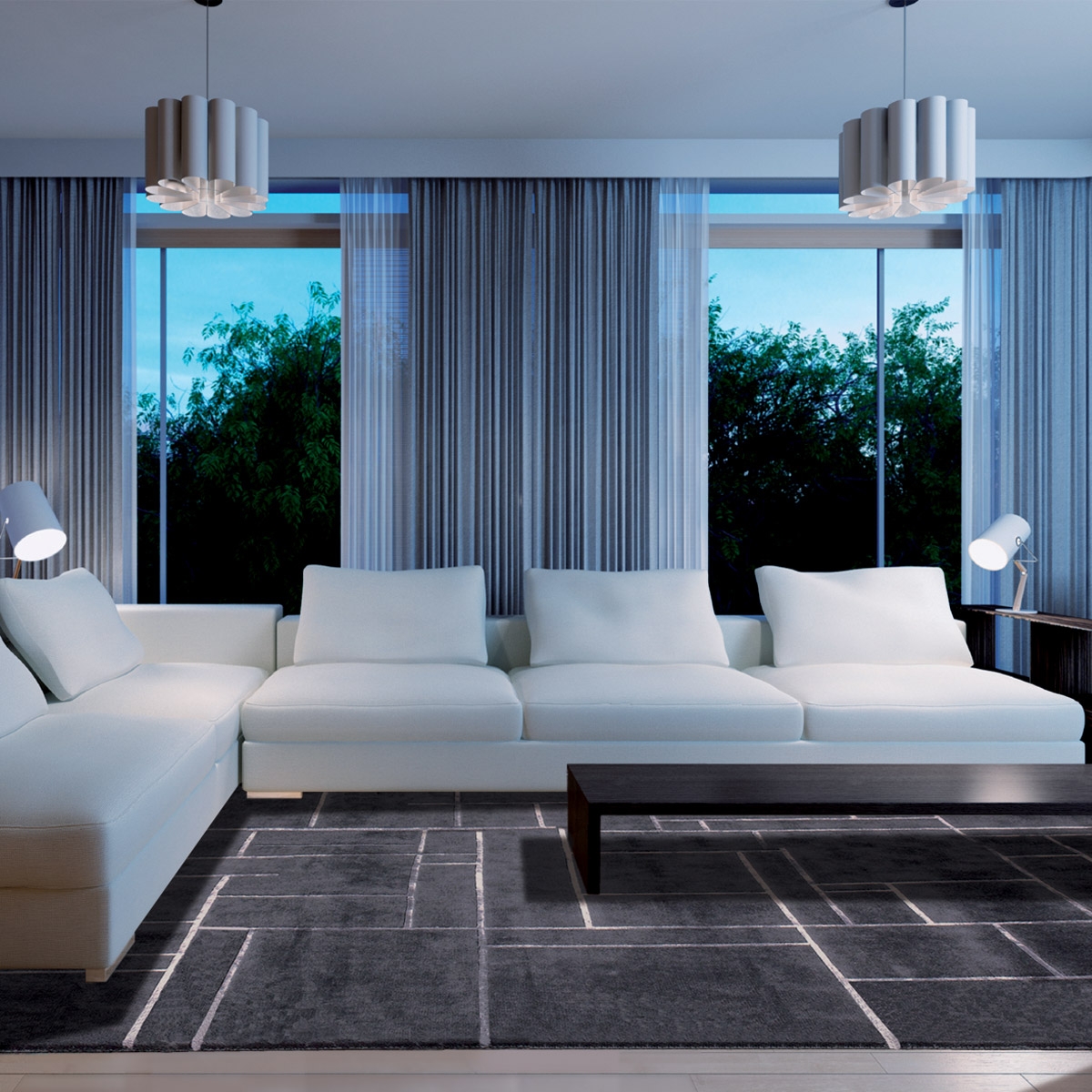 Tapis sur mesure gris ardoise bali par angelo