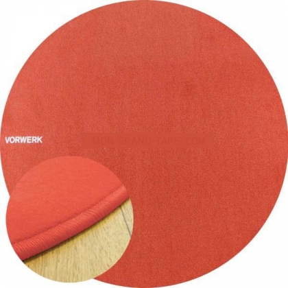 Tapis sur mesure rond Orange Corail Modena par Vorwerk 