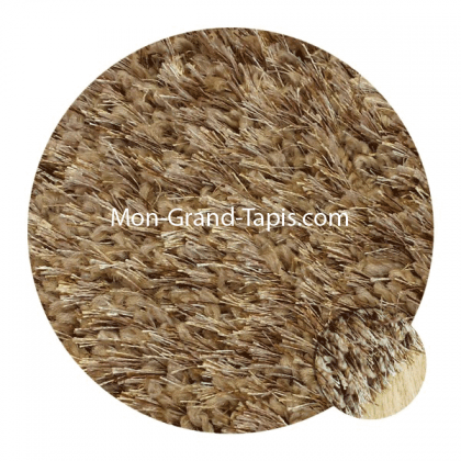 Grand tapis shaggy rond beige sur mesure par Mon Grand tapis sélection