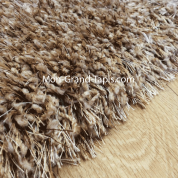 Grand tapis shaggy rond beige sur mesure par Mon Grand tapis sélection