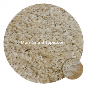 Grand tapis shaggy rond beige sur mesure par Mon Grand tapis sélection