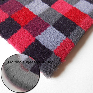 Grand tapis Pixel Gris, Rose et Rouge
