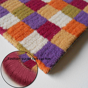 Grand tapis Pixel Violet, Orange et Vert 