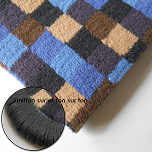 Grand tapis Pixel Marron et Bleu