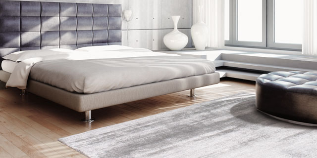 Grand tapis gris argenté Angelo Silky